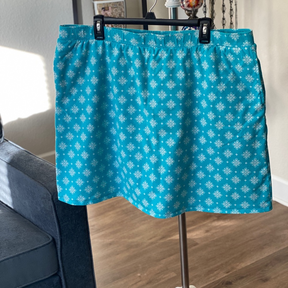 1X US Aqua Denim & Co Mini skirt with underneath shorts.